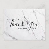 Weddenschap Bedankt | White Marble Script Briefkaa Briefkaart (Voorkant)