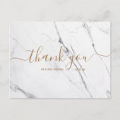Weddenschap Bedankt | White Marble Script Briefkaa Briefkaart (Voorkant)