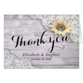 Weddenschap Bedankt Zonnebloem Rustisch Hout Licht (Voorkant Horizontaal)