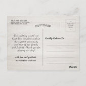 Weddenschap Bedankt Zonnebloem Rustisch Hout Licht Briefkaart (Achterkant)