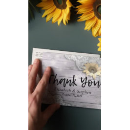 Weddenschap Bedankt Zonnebloem Rustisch Hout Licht Briefkaart