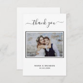 Weddenschap bedankt zwarte foto van witte typograf (Voorkant / Achterkant)