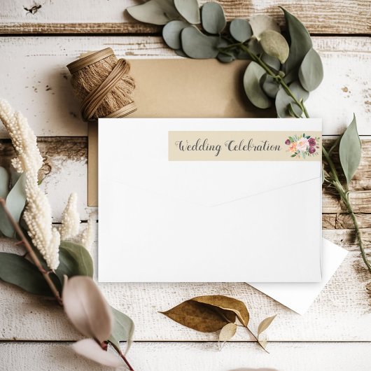 Weddenschap Beige Rustic Burgundy Floral