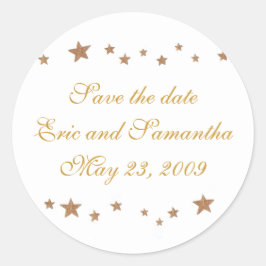 Weddenschap Bespaar de datumstickers met levendige Ronde Sticker