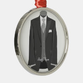 Weddenschap Best Man Tuxedo kerstcadeau Metalen Ornament (Rechts)