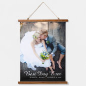 Weddenschap Beste dag ooit Foto Hangend Wandkleed (Voorkant)