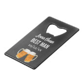 Weddenschap Beste man Bachelor Party Favor Beer Ch Creditkaart Flessenopener (Voorkant Gekanteld)