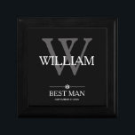 Weddenschap Beste man Gift Custom Name Modern Cute Cadeaudoosje<br><div class="desc">Wedding Best Man Gift Custom Name Modern Cute Keepomwille Cadebox. Klik personaliseren deze sjabloon om het met uw monogram familienaam initiaal, uw voornaam en datum snel en gemakkelijk aan te passen. Overeenkomende beste cadeauobjecten in voorraad. Wordt wereldwijd snel verzonden. Wedding Best Man Gift Custom Name Modern Cute Gift Box. Creëer...</div>