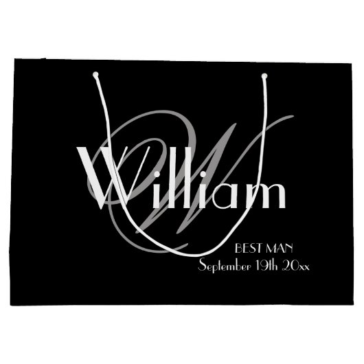 Weddenschap Beste man Gift Elegant Custom Classic  Groot Cadeauzakje (Achterkant)