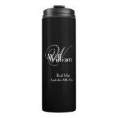 Weddenschap Beste man Gift Elegant Monogram Chic B Thermosbeker (Voorkant)