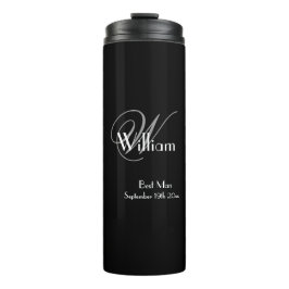 Weddenschap Beste man Gift Elegant Monogram Chic B Thermosbeker