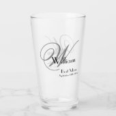Weddenschap Beste man Gift Elegant Monogram & Name Glas (Achterkant)