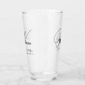 Weddenschap Beste man Gift Elegant Monogram & Name Glas (Rechts)