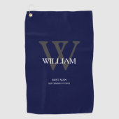 Weddenschap Beste man Gift Elegant Monogram Navy B Golfhanddoek (Voorkant)