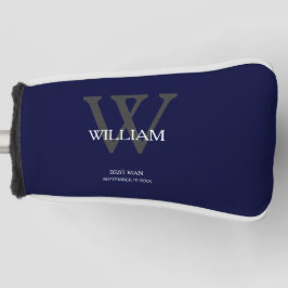 Weddenschap Beste man Gift Elegant Monogram Navy B Golfheadcover