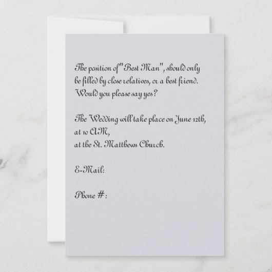 Weddenschap "Beste man" Verzoek Slate Blue Series (Achterkant)