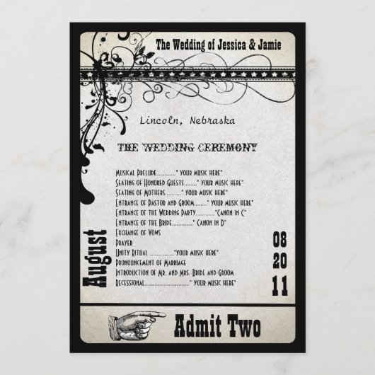 Weddenschap bij afspeelbrief programmakaart (Voorkant)