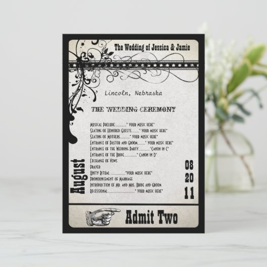 Weddenschap bij afspeelbrief programmakaart (Staand voorkant)