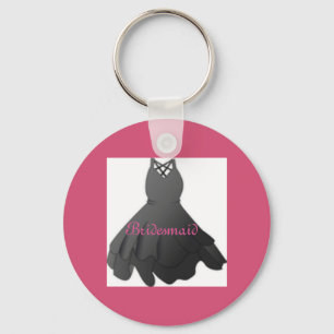 Weddenschap Black Dress Pink Bridesmaid Sleutelhan Sleutelhanger