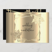 Weddenschap Black Faux Gold Lijst QR-code Kaart (Voorkant / Achterkant)