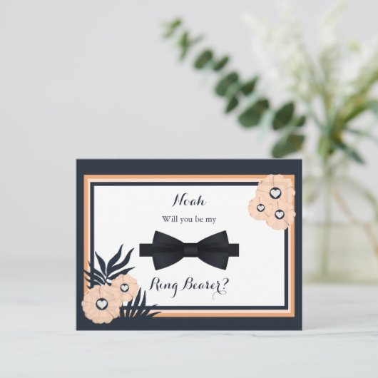 Weddenschap Black Pearl Watus Ring Bearer-kaart Briefkaart (Staand voorkant)