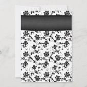 Weddenschap Black White Damask Pink Daisy Kaart (Achterkant)