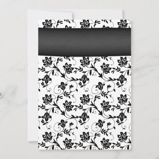 Weddenschap Black White Damask Pink Daisy Kaart (Achterkant)