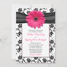 Weddenschap Black White Damask Pink Daisy