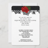 Weddenschap Black White Tuxedo Deep RED Rose 2c Kaart (Achterkant)