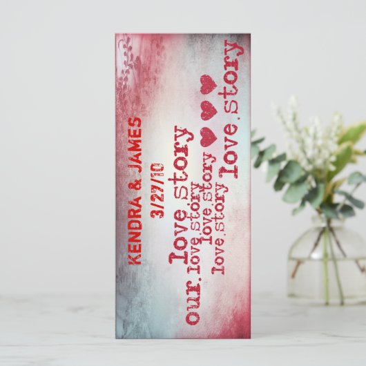 Weddenschap Bladwijzer Favors Book Mark-liefdesver (Staand voorkant)
