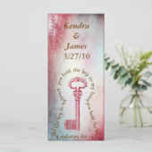 Weddenschap Bladwijzer voor sleutel tot mijn hart (Staand voorkant)