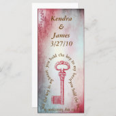 Weddenschap Bladwijzer voor sleutel tot mijn hart (Voorkant / Achterkant)