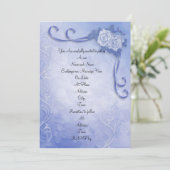 Weddenschap Blauwe antiek rozen Kaart (Staand voorkant)