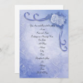 Weddenschap Blauwe antiek rozen Kaart (Voorkant / Achterkant)