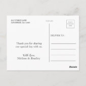 Weddenschap Blauwe Floral Dank je Briefkaart (Achterkant)