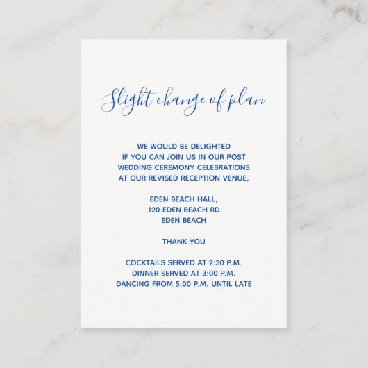 Weddenschap: blauwe kaart voor sapphire art bijlag (Achterkant)