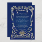 Weddenschap: blauwe nacht en zilver kaart (Voorkant / Achterkant)