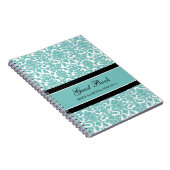 Weddenschap Blauwgroen Damaslaptop voor geboord bo Notitieboek (Rechterzijde)
