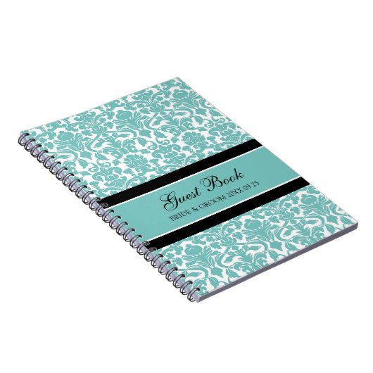 Weddenschap Blauwgroen Damaslaptop voor geboord bo Notitieboek (Rechterzijde)