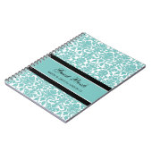 Weddenschap Blauwgroen Damaslaptop voor geboord bo Notitieboek (Linkerzijde)