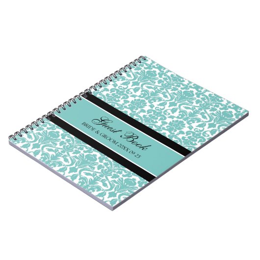 Weddenschap Blauwgroen Damaslaptop voor geboord bo Notitieboek (Linkerzijde)