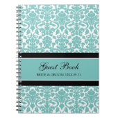 Weddenschap Blauwgroen Damaslaptop voor geboord bo Notitieboek (Voorkant)