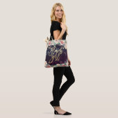Weddenschap Bloemenmeisje Floral Paars Sparkle Lig Tote Bag (Op model)