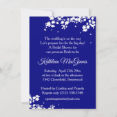 Weddenschap, bloesem op blauw van de marine, Vrijg Kaart (Achterkant)