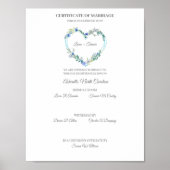 Weddenschap Blue Floral Heart Poster (Voorkant)