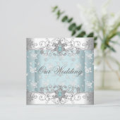 Weddenschap Blue Silver White Diamond Jewel Lace Kaart (Staand voorkant)