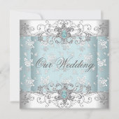 Weddenschap Blue Silver White Diamond Jewel Lace Kaart (Voorkant)