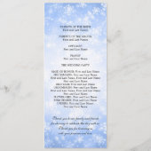 Weddenschap Blue Winter Wonderland Sparkle Programmakaart (Achterkant)