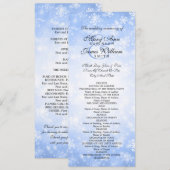 Weddenschap Blue Winter Wonderland Sparkle Programmakaart (Voorkant / Achterkant)