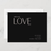 Weddenschap Blush & Black Save the Date Announcem Briefkaart (Voorkant / Achterkant)